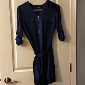 Express navy blue 3/4 length dress, size xs